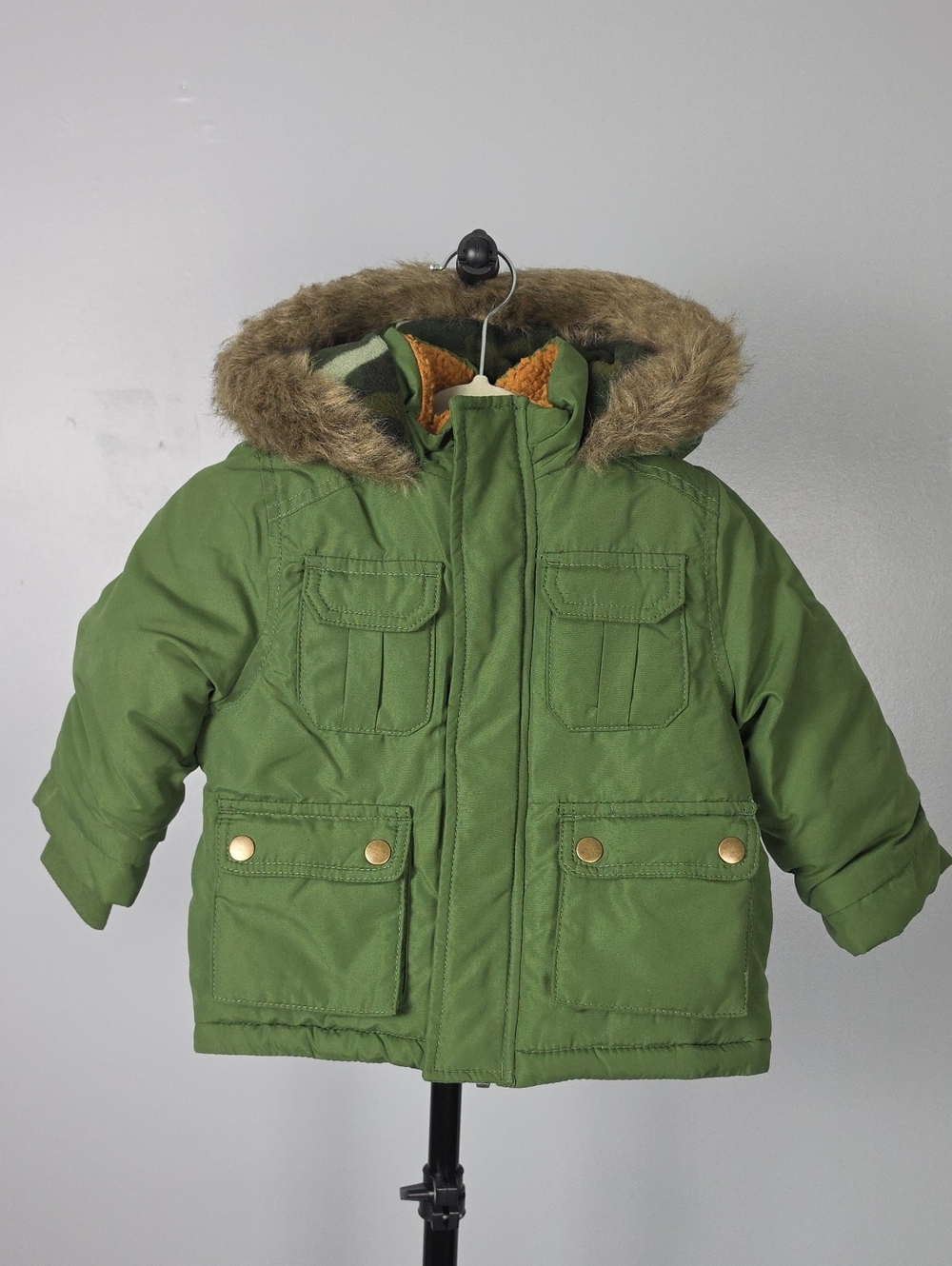 Carter's Baby Boy's Olive Green Winter Jacket, Size 18 Months